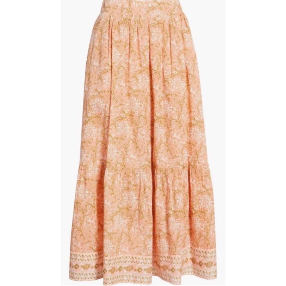 NWT Cleobella Charlene floral multi print in Cecil blush ankle skirt Sz S cotton - Picture 6 of 11